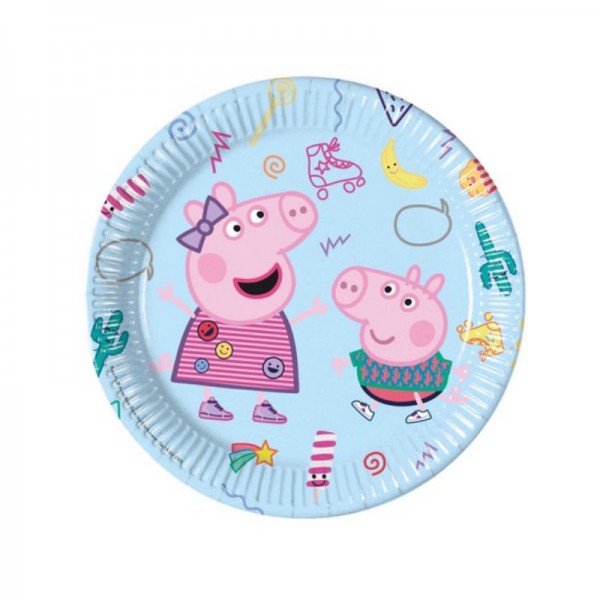 Partyteller Peppa Pig, 8 Stk.