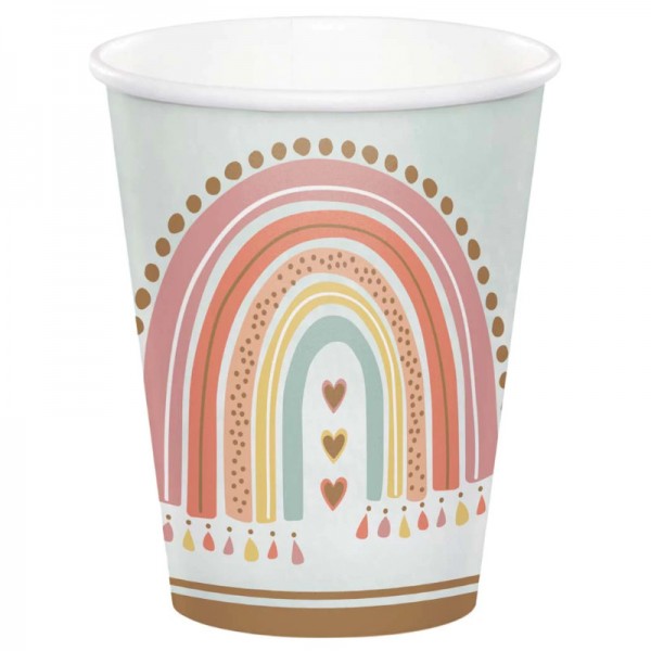 Becher Boho Regenbogen, 8 Stk.