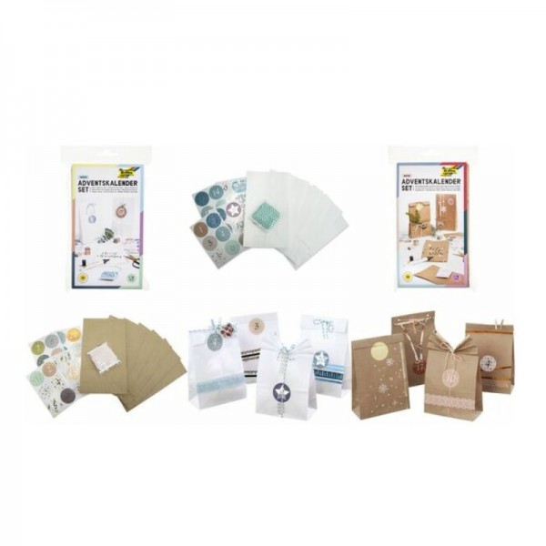 Set calendrier de l'avent sacs en papier, 24pcs.