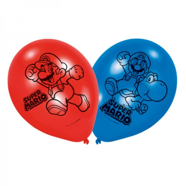 Luftballons Super Mario, 6 Stk.