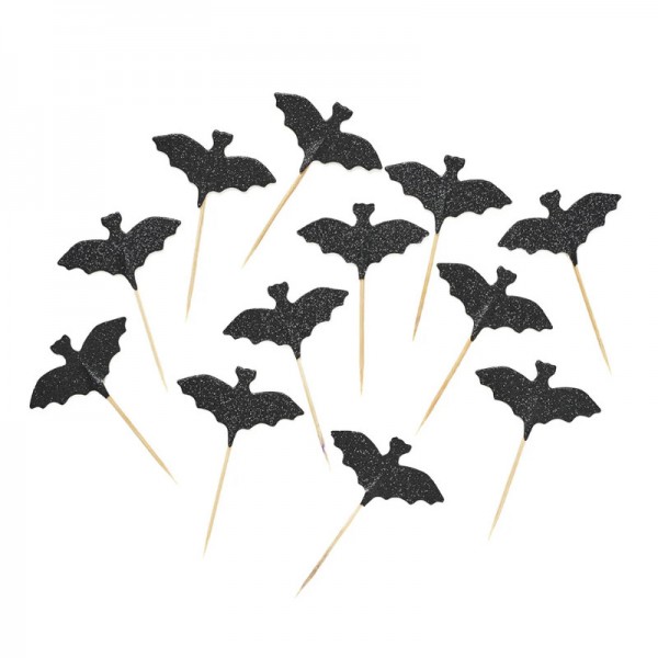 Party Picker Chauve-souris scintillante, 12 pcs.