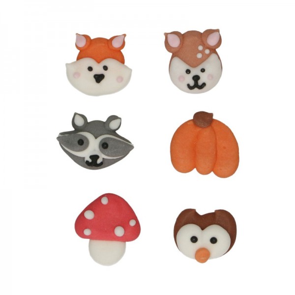 Funcakes Décor en sucre Animaux de la forêt, 8 pcs.