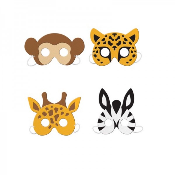 Masques Wild Animals, 4 pcs.