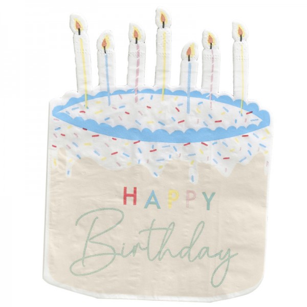 Serviettes Happy Birthday, 16 pcs.