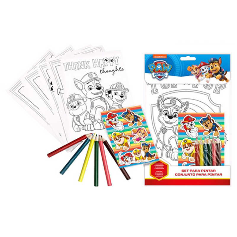 Set De Coloriage Pat Patrouille Ecriture Peinture Junior Partyshop Ch