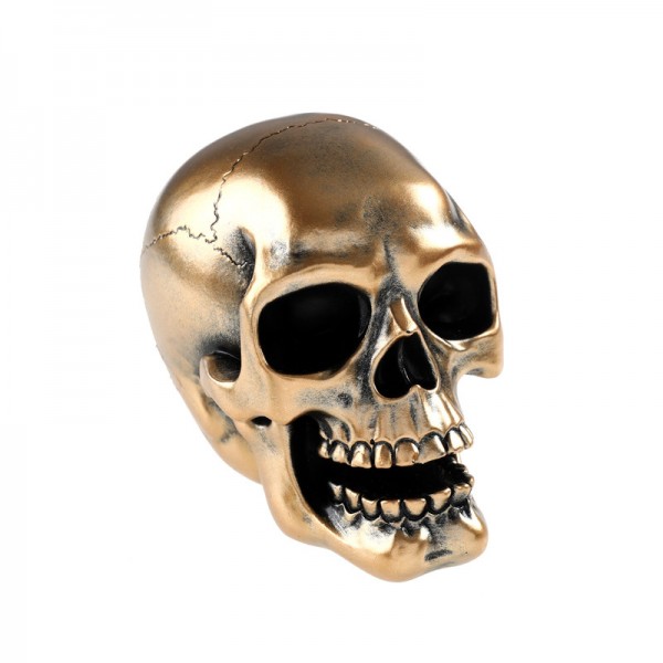 Tischdekoration Totenkopf gold