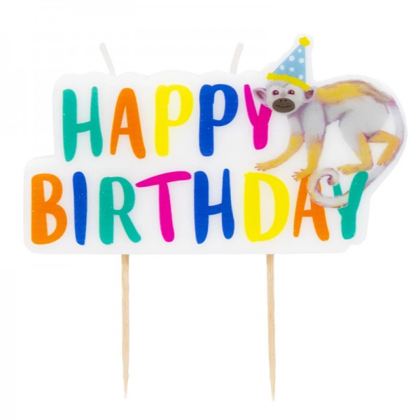 Bougie d'anniversaire HAPPY BIRTHDAY Zoo Party, 1 pc.