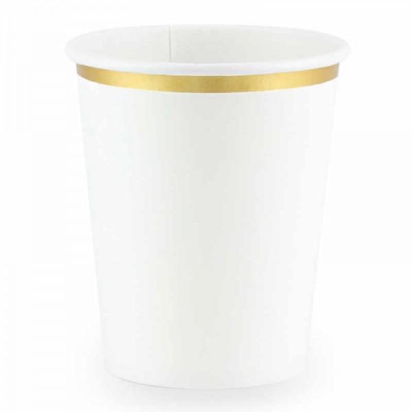 Becher Taufe Weiss & Gold, 6 Stk.