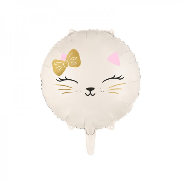 Ballon en plastique chat blanc