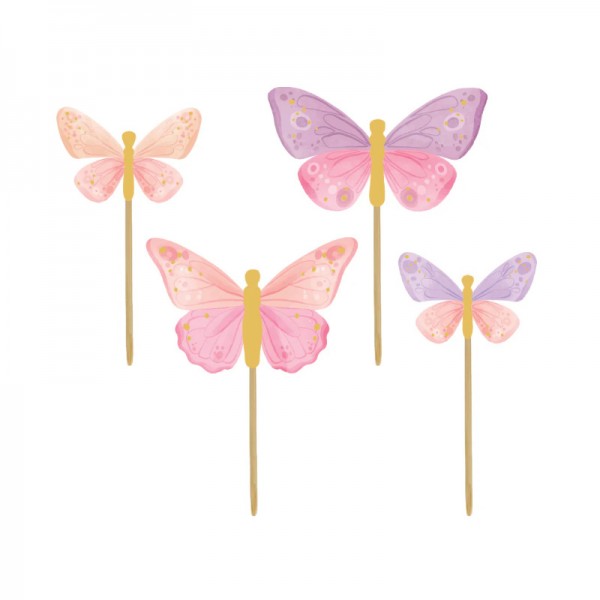 Cake Topper Papillons, 12 pcs