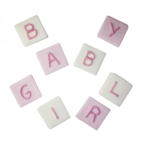 Décor en sucre Babygirl, 8 pcs.