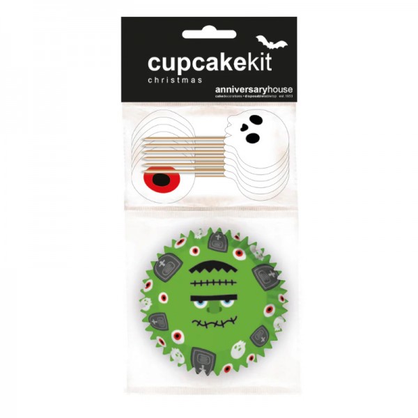 Cupcake Kit Halloween Frankenstein, 28 Stk.