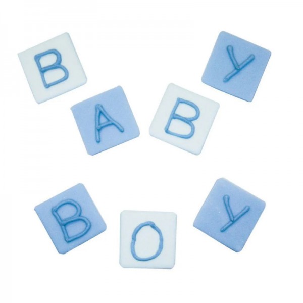 Décor en sucre Babyboy, 7 pcs.