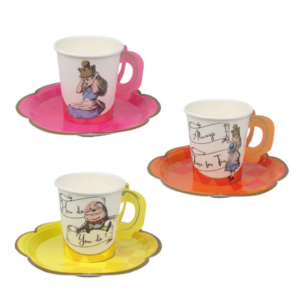 Tasses de fête Alice au pays des merveilles, 12 pcs.