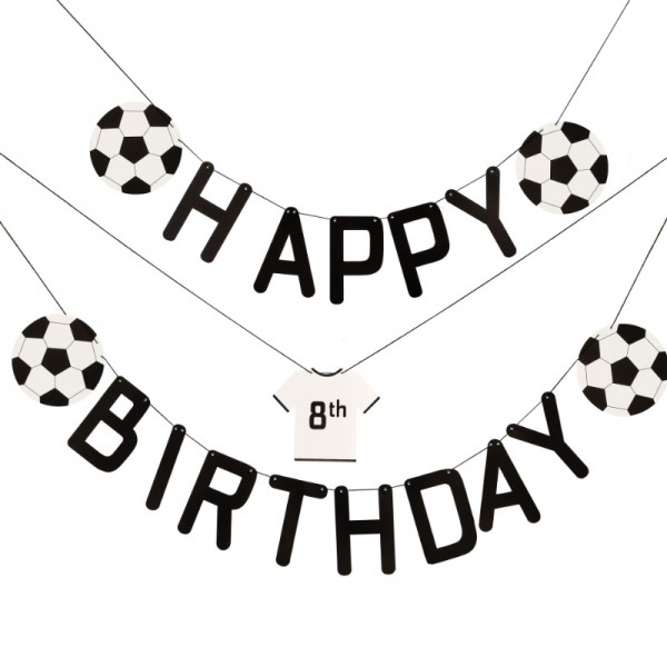 Girlande Happy Birthday Fussball