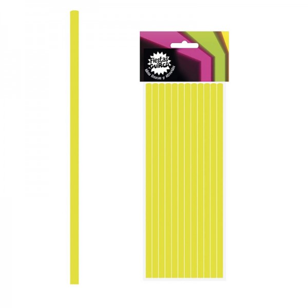 Pailles jaune fluo, 12 pcs.