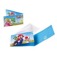 Geburtstagseinladungen Super Mario Bros., 8 Stk.