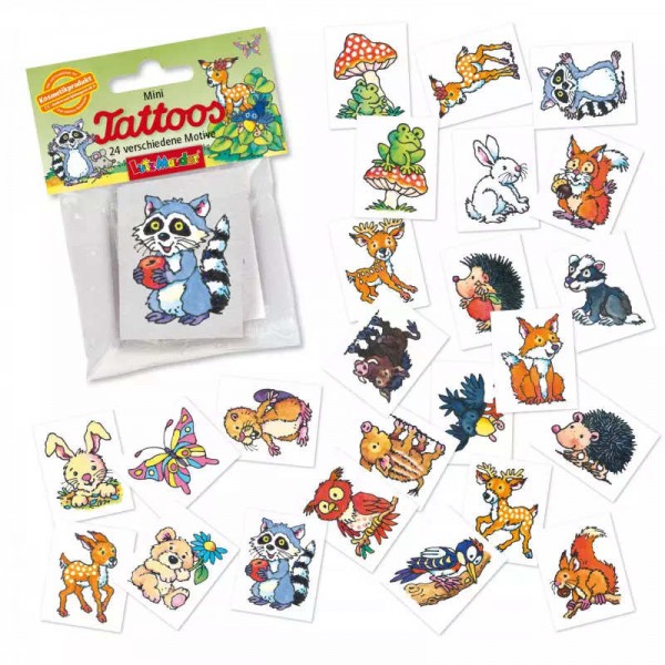 Mini-Tattoo-Set Waldtiere, 24tlg.